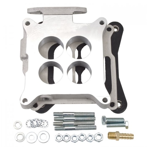 Edelbrock Carburetor Spacer, Aluminium, 1 in. Thick, Divided-Wall, Square Bore, Each