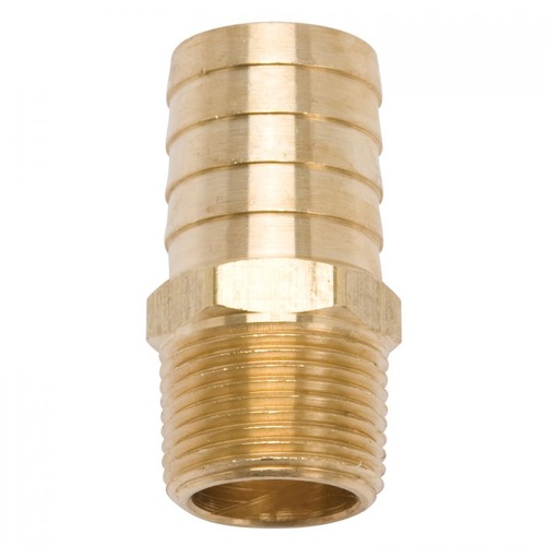 Edelbrock Fitting, Adapter, Brass, Straight, 3/4 in. NPT Male to 1 in. Hose Barb, Each