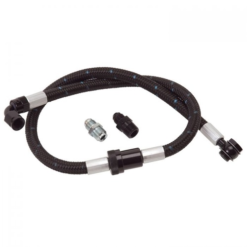 Edelbrock Fuel Line Kit, -6 AN Diameter Braided Nylon Line, Fuel Filter, Fittings, Plumbs Mech. Fuel Pump To Carb, Kit