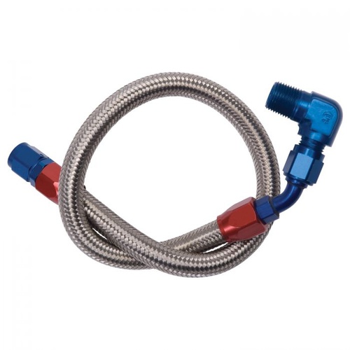Edelbrock Fuel Pump to Carb Hose, -6 AN Braided Stainless Hose, AMC, For Chevrolet, For Ford, For Pontiac, Each