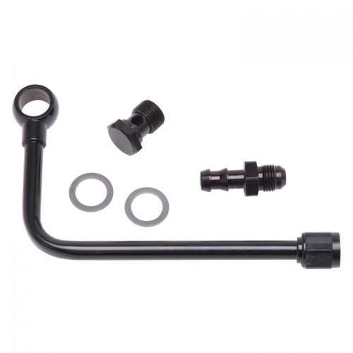 Edelbrock Fuel Line, Black, Steel, EPS Carburetor, Banjo-Style, -6 AN female with 3/8 in. Hose Barb Inlet, Kit