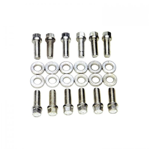 Edelbrock Intake Manifold Bolts, Steel, Hex Head, Washers, Not for Use On E-Tec or Vortec Heads, For Chevrolet, Small Block, Kit