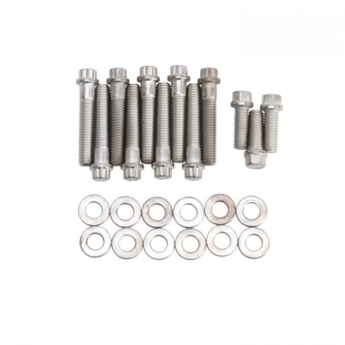 Edelbrock Intake Manifold Bolts, Steel, Cadmium, 12-Point and Hex Head, Washers, For Oldsmobile, 330, 350, 403, Kit