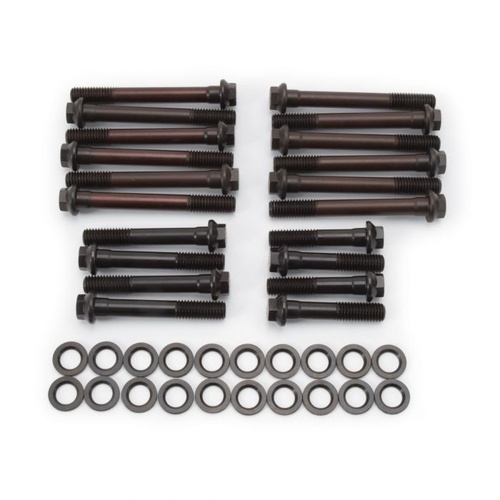 Edelbrock Head Bolt Kit, Bolt, Hex Head, Chromoly, Black Oxide, For Pontiac, Performer Cylinder Heads, Kit