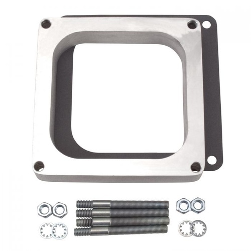 Edelbrock Carburetor Spacer, Aluminium, 1 in. Thick, Open, 4-Barrel, Dominator Bore, Each