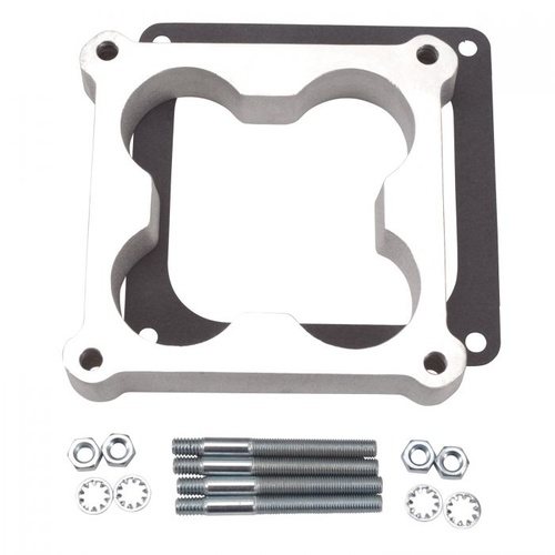 Edelbrock Carburetor Spacer, Aluminium, 1 in. Thick, Open Center Cloverleaf, Dominator Bore, Each