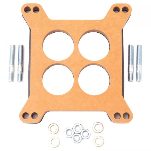 Edelbrock Carburetor Spacer, Wood Fiber Laminate, .500 in. Thick, 4-Hole, Square Bore, Each