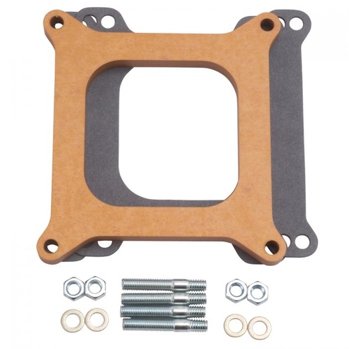 Edelbrock Carburetor Spacer, Wood, .500 in. Thick, Open, Square Bore, Each