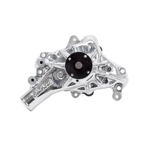 Edelbrock Water Pump, Mechanical, Long, High-Volume, Aluminium, EnduraShine, Clockwise, For Chevrolet, Small Block, Each