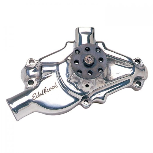 Edelbrock Water Pump, Mechanical, Short, High-Volume, Aluminium, Polished, Clockwise, For Chevrolet, Small Block, Each