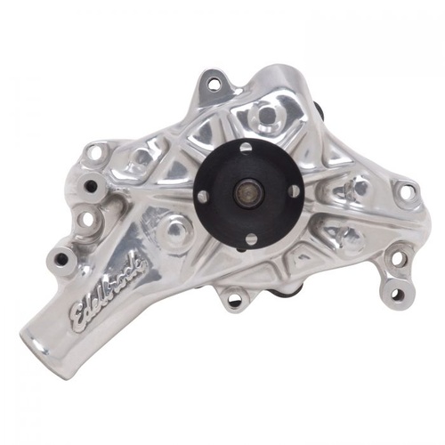 Edelbrock Water Pump, Mechanical, Long, High-Volume, Aluminium, Polished, Clockwise, For Chevrolet, Small Block, Each