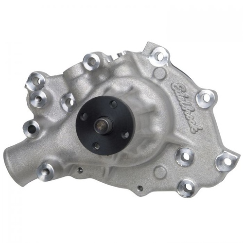 Edelbrock Water Pump, Victor, Mechanical, High-Volume, Aluminium, Natural, Clockwise, Passenger Side Inlet, For Ford, Each