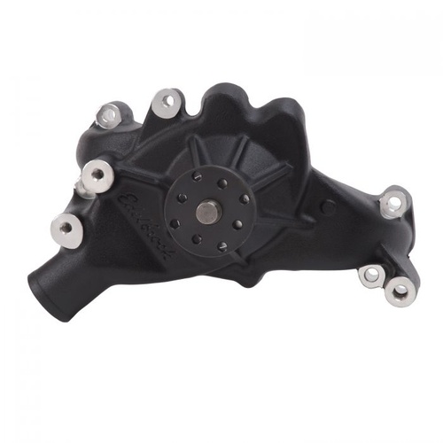 Edelbrock Water Pump, Mechanical, Long, High-Volume, Aluminium, Black Powdercoated, For Chevrolet, Big Block, Each