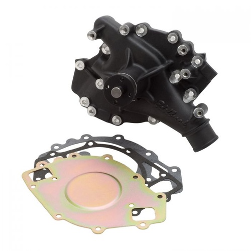 Edelbrock Water Pump, Mechanical, High-Volume, Aluminium, Black, Clockwise, For Ford, 385 Series Big Block, 429, 460, Each