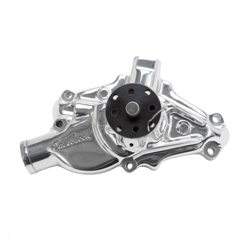 Edelbrock Water Pump, Mechanical, Short, High-Volume, Aluminium, Polished, Counterclockwise, For Chevrolet, Small Block, Each