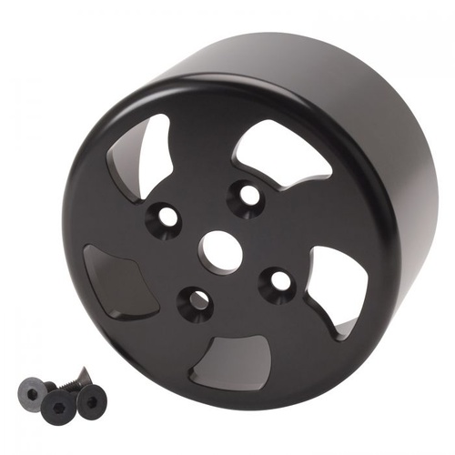 Edelbrock Water Pump Pulley, Serpentine, Billet Aluminium, Black, For Use On EDL-8896, For Chevrolet, LS1, LS6, Each