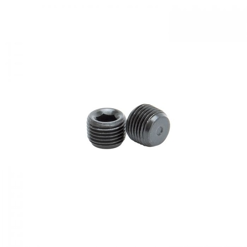 Edelbrock Plug Fittings, Internal Allen Head, 1/8 in. NPT, Steel, Gloss Black, Pair