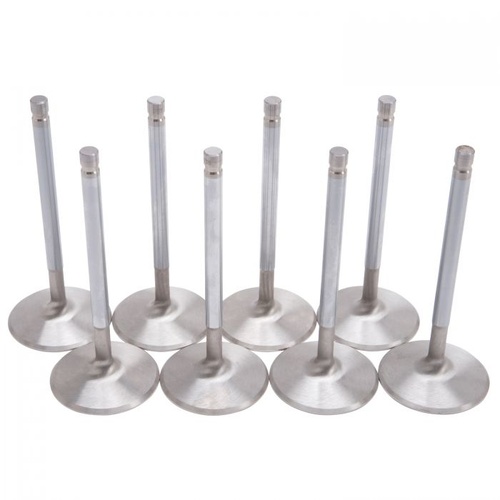 Edelbrock Valves, Intake, Steel, 2.19 in. Diameter, .341 in. Stem, For Ford, for Performer RPM and Victor Jr Heads, Set of 8