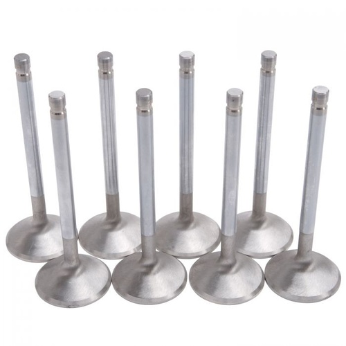 Edelbrock Valves, Exhaust, Stainless Steel, 1.76 in. Diameter, .341 in. Stem, For Ford, Performer RPM or Victor Jr, Set of 8