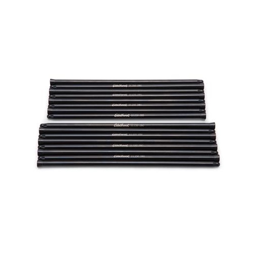 Edelbrock Pushrods, 3/8 in. Tube, 3/8 in. Ball/Cup Tips, 9.325 in. Length, Heat-Treated, Chromoly, 0.080 in. Wall Thickness, Set of 16