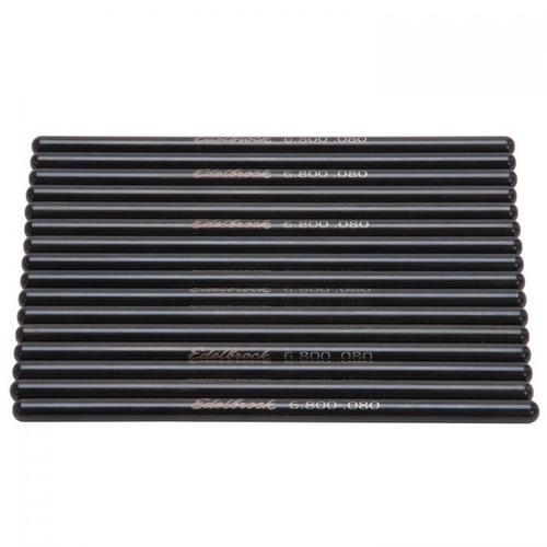 Edelbrock Pushrods, 5/16 in. Diameter, 6.800 in. Long, 4130 Chromoly, 0.080 Wall, For Guideplates, Set of 16