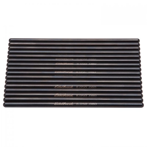 Edelbrock Pushrods, 5/16 in. Diameter, 8.050 in. Long, 4130 Chromoly, 0.080 Wall, For Guideplates, Set of 16