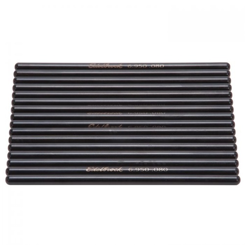 Edelbrock Pushrods, 5/16 in. Diameter, 6.950 in. Long, 4130 Chromoly, 0.080 Wall, For Guideplates, Set of 16