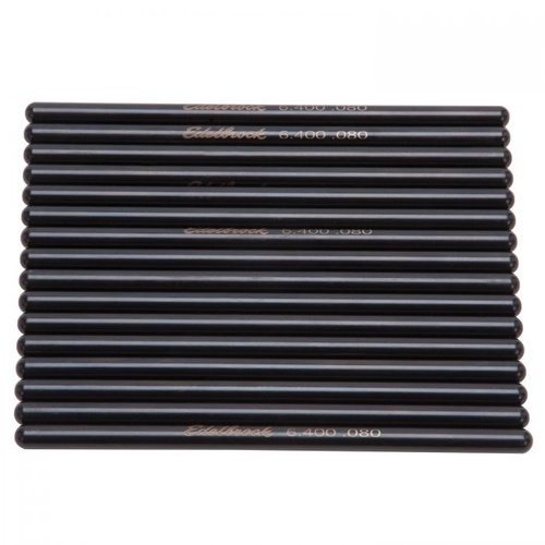 Edelbrock Pushrods, 5/16 in. Diameter, 6.400 in. Long, 4130 Chromoly, 0.080 Wall, For Guideplates, Set of 16