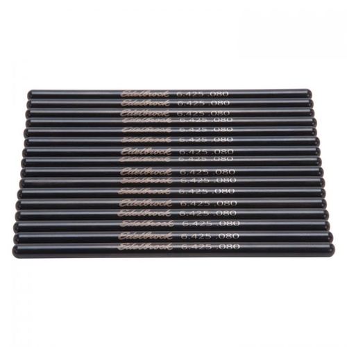 Edelbrock Pushrods, 5/16 in. Diameter, 6.425 in. Long, 4130 Chromoly, 0.080 Wall, For Guideplates, Set of 16