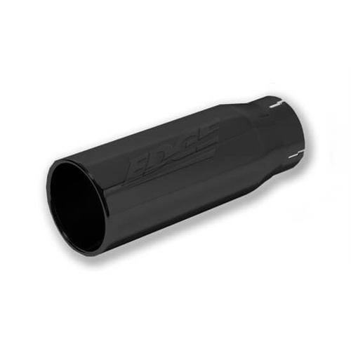 Edge Exhaust Tip, Steel, Black Ceramic Coated, Straight, Rolled , 4 in. Inlet, 5 in. Outlet,