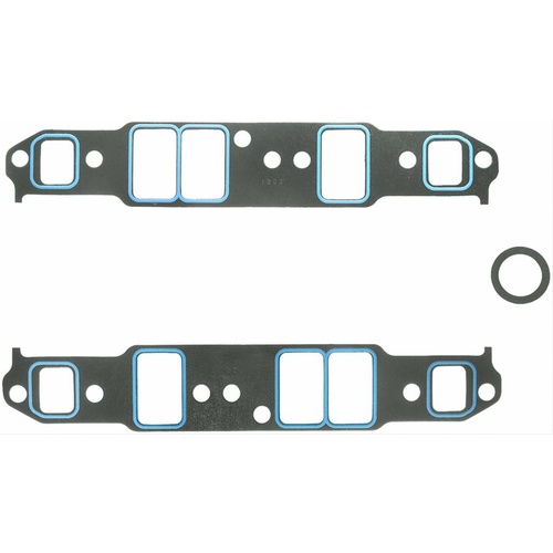 FELPRO Gaskets, Manifold, Intake, Printoseal, 2.21 in. x 1.34 in. Port, .060 in. Thick, For Chevrolet, 3.8/4.3L, V6, Set
