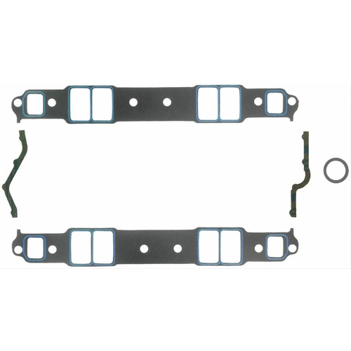 FELPRO Gaskets, Manifold, Intake, Printoseal, 2.21 in. x 1.31 in. Port, .060 in. Thick, For Chevrolet, Small Block, Set