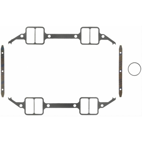 FELPRO Gaskets, Manifold, Intake, Rectangular, 2.630 in. x 1.34 in. Port, .060 in. Thick, Mopar, Big Block RB, Set