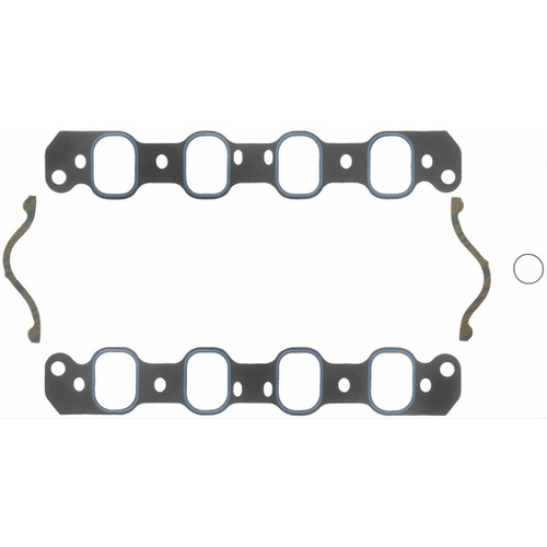 FELPRO Gaskets, Manifold, Intake, Composite/Printoseal, 2.65 in. x 1.88 in. Port, .060 in. Thick, For Ford, 351C, 4V, Set