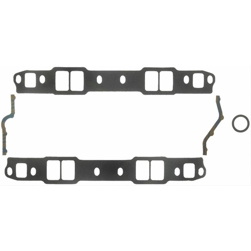 FELPRO Gaskets, Intake, Composite, Cut to Fit, 1.9-2.3 in. x 1.25-1.4 in. Port, .120 in. Thick, For Chevrolet, Small Block, Set