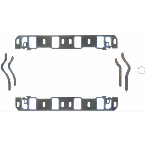 FELPRO Gaskets, Intake, Composite, Printoseal, 2.10 in. x 1.28 in. Port, .060 in. Thick, For Ford, 260/289/302/351W, Set