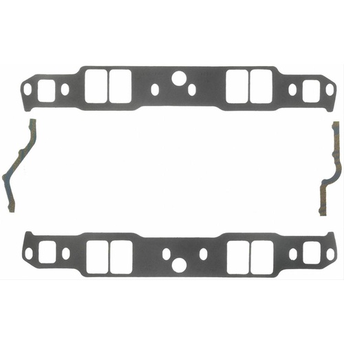 FELPRO Gaskets, Manifold, Intake, 18 Degree, 2.02 in. x 1.31 in. Port, .060 in. Thick, For Chevrolet, Small Block, Set