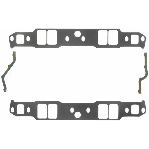 FELPRO Gaskets, Manifold, Intake, 18 Degree, 2.02 in. x 1.31 in. Port, .060 in. Thick, For Chevrolet, Small Block, Set