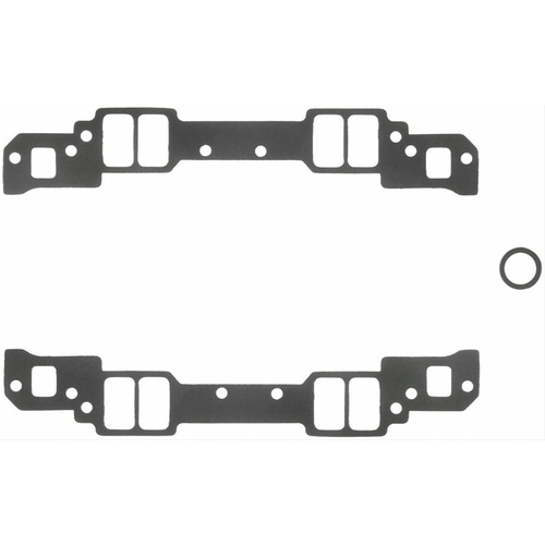 FELPRO Gaskets, Manifold, Intake, 18 Degree, 2.15 in. x 1.25 in. Port, .030 in. Thick, For Chevrolet, Small Block, Set