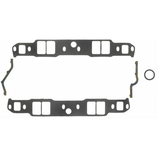 FELPRO Gaskets, Manifold, Intake, 18 Degree, 2.02 in. x 1.31 in. Port, .120 in. Thick, For Chevrolet, Small Block, Set