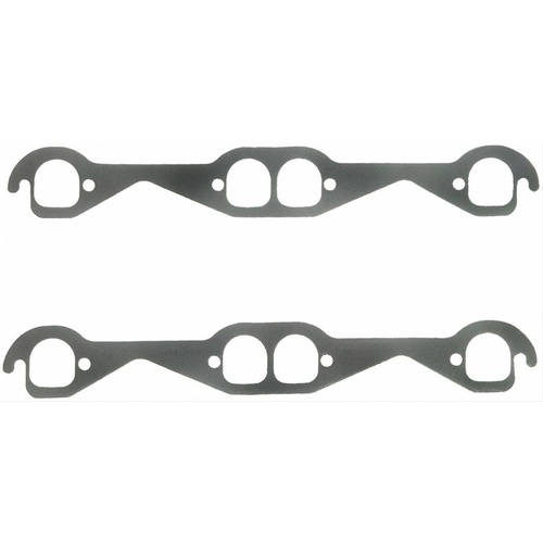 FELPRO Exhaust Gaskets, Header, Steel Core Laminate, D-Port, For Chevrolet, Small Block, Set