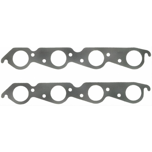 FELPRO Exhaust Gaskets, Header, Steel Core Laminate, Round Port, For Chevrolet, Big Block, Set