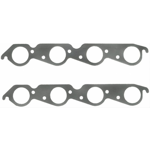 FELPRO Exhaust Gaskets, Header, Steel Core Laminate, Round Large Port, For Chevrolet, Big Block, Set