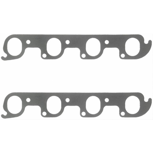 FELPRO Exhaust Gaskets, Header, Steel Core Laminate, Rectangular Port, For Ford, Cleveland, Modified, Set