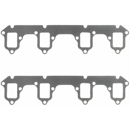 FELPRO Exhaust Gaskets, Header, Steel Core Laminate, Rectangular Port, For Ford, Big Block FE, 16-Bolt, Set