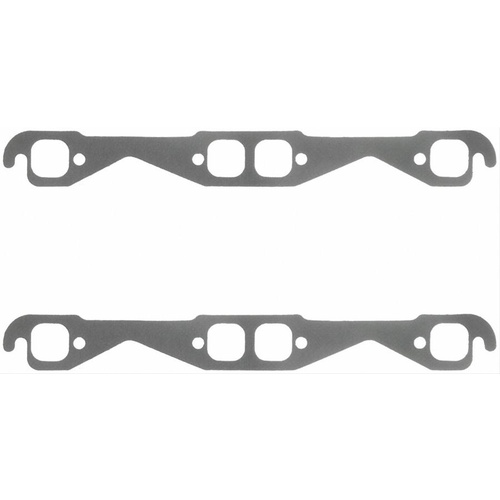 FELPRO Exhaust Gaskets, Header, Steel Core Laminate, Stock Port, For Chevrolet, Small Block, Set