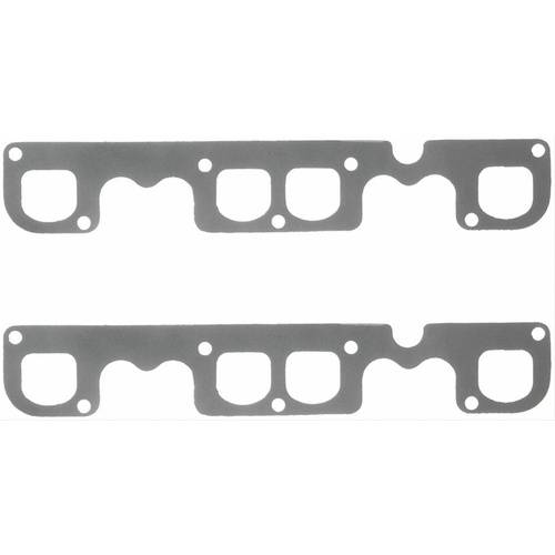 FELPRO Exhaust Gaskets, Header, Steel Core Laminate, For Chevrolet, Small Block, Raised D Port, Set