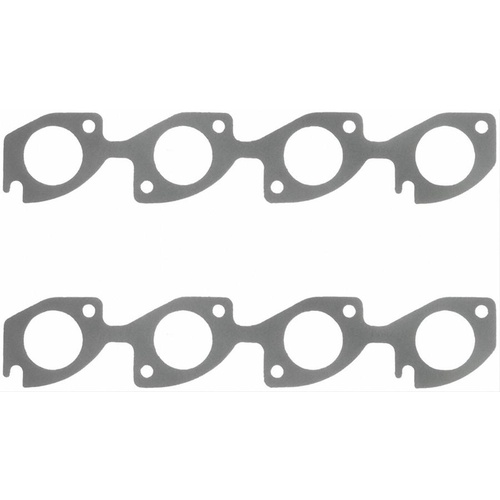 FELPRO Header Gaskets, Steel Core Laminate, 1.92 in. Round Port, For Chevrolet, Small Block, Set