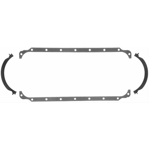 FELPRO Oil Pan Gasket, Multi-Piece, Rubber-Coated Fiber, For Dodge, For Plymouth, 273, 318, 340, Kit