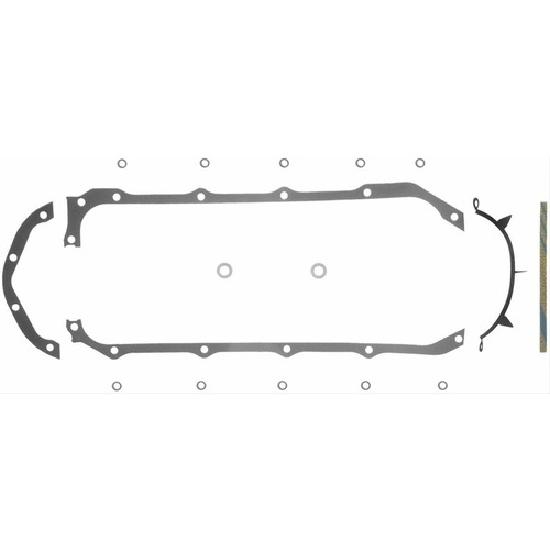 FELPRO Oil Pan Gasket, Multi-Piece, Rubber-Coated Fiber, For Pontiac, 326-455, Kit